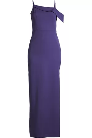 Shelli Segal Women Sleeveless Dresses - Women's Sleeveless Draped Gown - Dazzling Blue - Size 4 - Dazzling Blue - Size 4