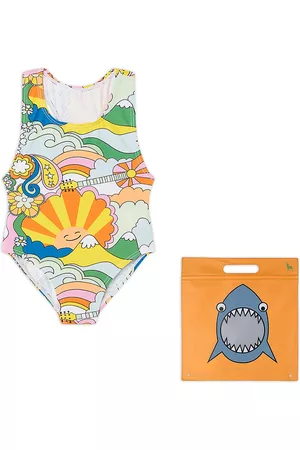 Stella McCartney Girls Swimsuits - Baby Girl's One-Piece Swimsuit - White Multi - Size 3 Months - White Multi - Size 3 Months