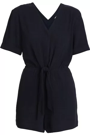 Splendid Women's Nolan Tie-Front Romper - Navy - Size Medium - Navy - Size Medium