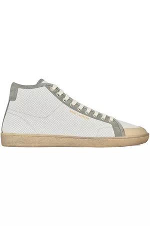 Saint Laurent Sports Shoes - Court Classic SL/39 Sneakers in Leather and Suede - Blanc Optique And Paris Roof - Size 6 - Blanc Optique And Paris Roof - Size 6