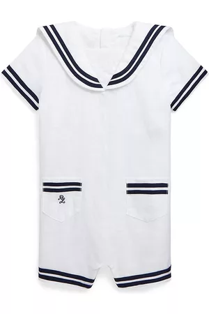 Ralph Lauren Baby Boy's Linen Sailor Shortalls - White - Size 12 Months - White - Size 12 Months
