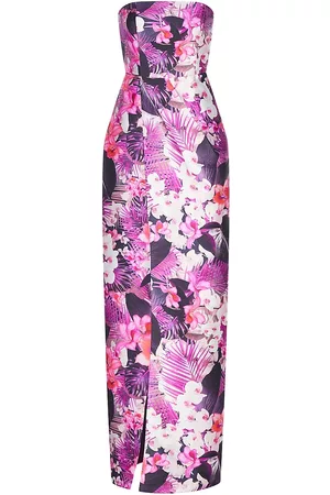 Kay Unger Women Strapless Dresses - Women's Lucienne Strapless Column Gown - Magenta - Size 12 - Magenta - Size 12