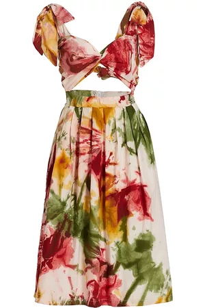 Busayo Women's Segun Dyed Halterneck Midi-Dress - Pink Green Yellow - Size Small - Pink Green Yellow - Size Small