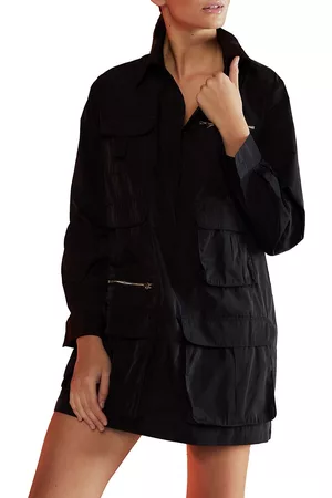 Cynthia Rowley Women's Long-Sleeve Utility Minidress - Black - Size 8 - Black - Size 8