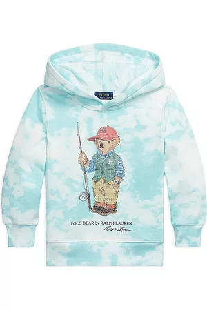 Ralph Lauren Boys Polo T-Shirts - Little Boy's & Boy's Polo Bear Tie-Dye Hoodie - Island Aqua Key West Bear - Size 14 - Island Aqua Key West Bear - Size 14