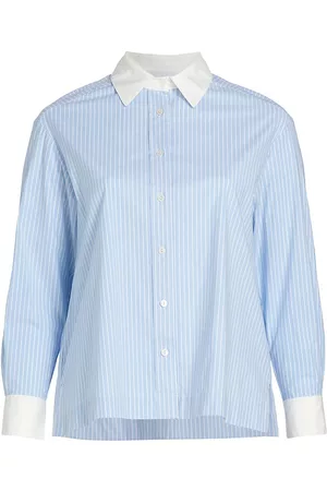 Baacal Women's Boxy Striped Shirt - Blue Stripe White - Size 14 - Blue Stripe White - Size 14