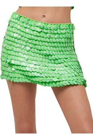 SIMON MILLER Women's Candy Sequin Miniskirt - Happy Green - Size XS - Happy Green - Size XS