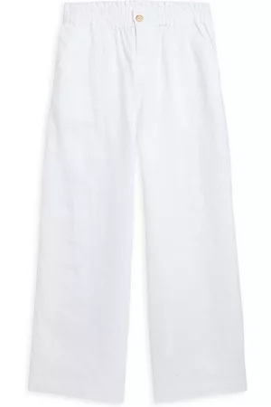 Ralph Lauren Little Girl's & Girl's Linen Wide-Leg Pants - Deckwash White - Size 2 - Deckwash White - Size 2