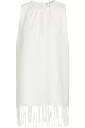 Max Mara Women's Bobbio Fringe Linen Top - White - Size 2 - White - Size 2