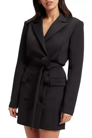 GOOD AMERICAN Women's Open Back Blazer Minidress - Black - Size Medium - Black - Size Medium