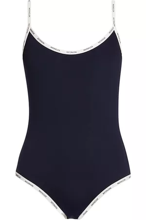 Moncler Women's Logo Scoopback One-Piece Swimsuit - Navy - Size Medium - Navy - Size Medium