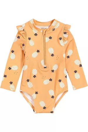 FIRSTS by petit lem Girls Swimwear - Baby Girl's Rashguard - Golden Yellow - Size Newborn - Golden Yellow - Size Newborn