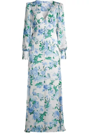 LINE & DOT Women's Lisette Floral Long-Sleeve Maxi Dress - Blue Multi - Size XS - Blue Multi - Size XS