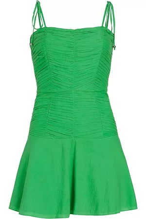VERONICA BEARD Women's Biel Ruched Minidress - Kelly Green - Size 0 - Kelly Green - Size 0