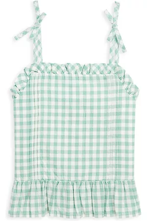 Ralph Lauren Little Girl's & Girl's Gingham Cotton Madras Top - Faded Mint Deckwash White - Size 2 - Faded Mint Deckwash White - Size 2