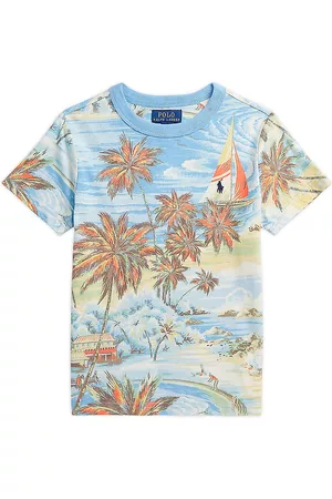 Ralph Lauren Little Boy's & Boy's Tropical Landscape Print T-Shirt - Hawaiian Beach Bazaar - Size 7 - Hawaiian Beach Bazaar - Size 7