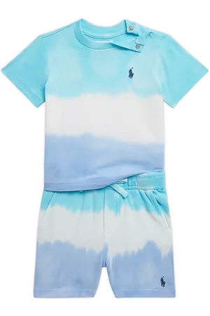 Ralph Lauren Baby Boy's Tie-Dye Jersey Shirt & Shorts Set - Island Aqua Tie Dye - Size 12 Months - Island Aqua Tie Dye - Size 12 Months