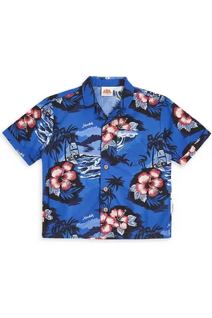 Sundek Little Boy's & Boy's Tropical-Print Shirt - Electric Blue - Size 14 - Electric Blue - Size 14