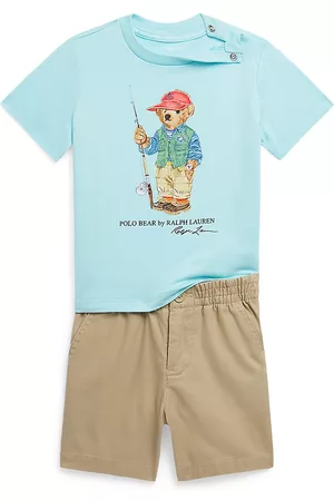 Ralph Lauren Baby Boy's 2-Piece Polo Bear T-Shirt & Shorts Set - Island Aqua - Size 24 Months - Island Aqua - Size 24 Months