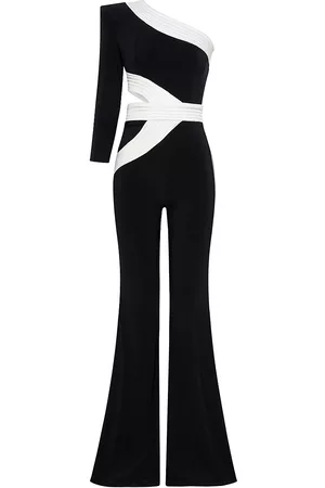 Zhivago Women's Circus Delirium Cut-Out Flare Jumpsuit - Black White - Size 2 - Black White - Size 2