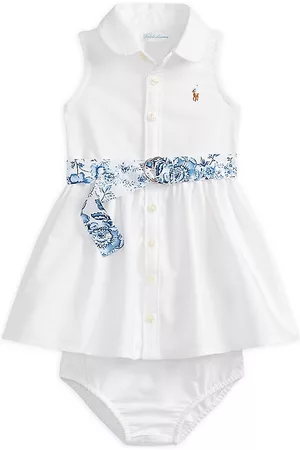 Ralph Lauren Baby Girl's 2-Piece Sleeveless Shirtdress & Bloomers Set - Deckwash White - Size 24 Months - Deckwash White - Size 24 Months