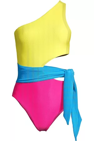 Beach Riot Women Swimsuits - Women's Carlie Colorblocked One-Piece Swimsuit - Retro Brights - Size XS - Retro Brights - Size XS