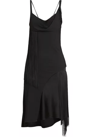 Victoria Beckham Women's Asymmetric Fringe Minidress - Black - Size 6 - Black - Size 6