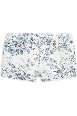 Ralph Lauren Girls Shorts - Girl's Floral Denim Shorts - Suruga Floral - Size 2 - Suruga Floral - Size 2