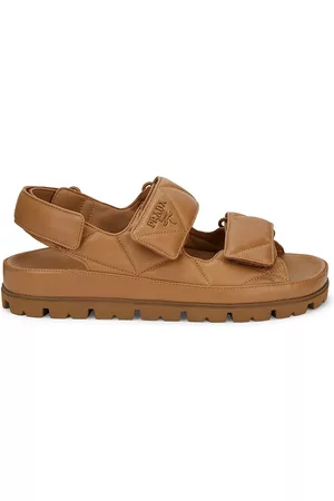 Prada Women's Nappa Leather Padded Sport Sandals - Caramel - Size 7 - Caramel - Size 7