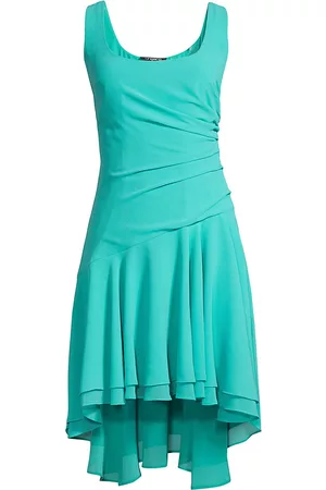 Emanuel Ungaro Women Mini Dresses - Women's Soraya Ruched Chiffon Minidress - Lagoon - Size XS - Lagoon - Size XS