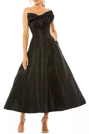 Mac Duggal Women's Cocktail Bow Strapless Ballgown - Black - Size 2 - Black - Size 2