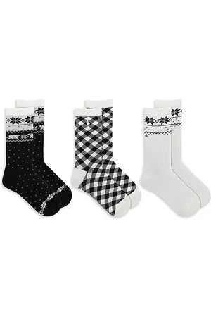 Ralph Lauren Kid's Holiday Crew Three-Pack Sock Set - Black Multi - Size 9 - Black Multi - Size 9