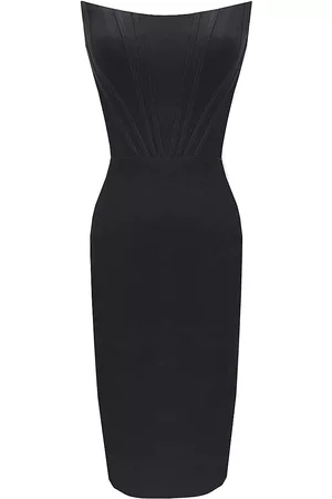 Dress The Population Women's Cosette Strapless Body-Con Midi-Dress - Black - Size XS - Black - Size XS