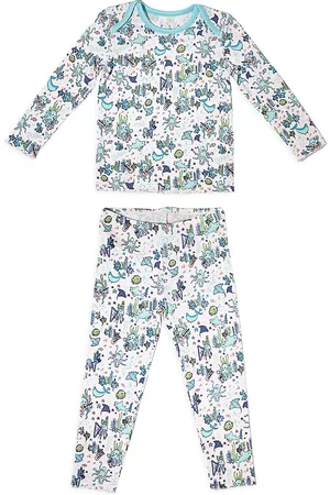 Egg New York Little Kid's & Kid's 2-Piece Tegan Star Print Pajama Set - Teal - Size 2 - Teal - Size 2