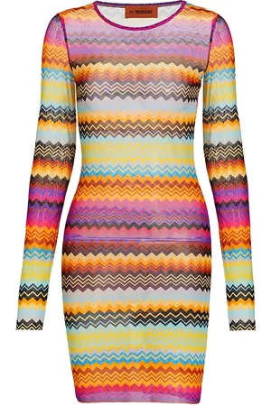 Missoni Women's Long-Sleeve Zigzag Minidress - Multicolored Dark Chevron - Size 0 - Multicolored Dark Chevron - Size 0