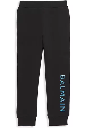 Balmain Boys Sweatpants - Little Boy's & Boy's Irridescent Logo Joggers - Black - Size 13 - Black - Size 13