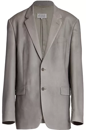 Maison Margiela Men Sports Jackets - Men's Wool Sports Jacket - Grey - Size 38 - Grey - Size 38