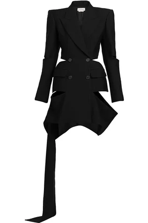 Alexander McQueen Women Mini Dresses - Women's Blazer Cut-Out Minidress - Black - Size 8 - Black - Size 8