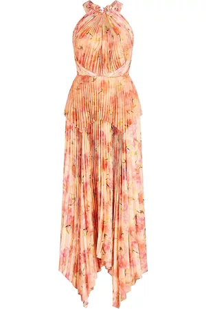 THEIA Women Party Dresses - Women's Saige Pleated Cocktail Dress - Floral Mirage - Size 4 - Floral Mirage - Size 4