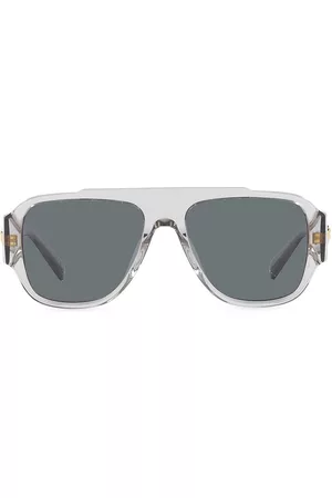 VERSACE Men Sunglasses - Men's VE4436U 54MM Polarized Rectangular Sunglasses - Transparent Grey - Transparent Grey