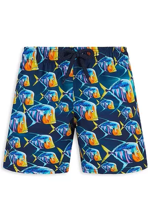 Vilebrequin Boys Swim Shorts - Little Boy's & Boy's Piranha Print Swim Trunks - Bleu Marine - Size 2 - Bleu Marine - Size 2
