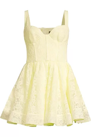 Bardot Women Mini Dresses - Women's Lotus Bustier Lace Minidress - Soft Yellow - Size 2 - Soft Yellow - Size 2