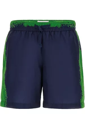 Moschino Boys Swim Shorts - Little Boy's & Boy's Spray Paint Logo Swim Shorts - Blue Navy - Size 8 - Blue Navy - Size 8