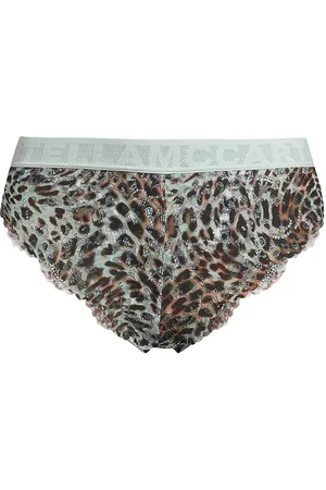 Stella McCartney Women Bikini Bottoms - Women's Leopard Lace Bikini Briefs - Mint Black - Size Small - Mint Black - Size Small
