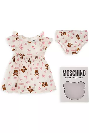 Moschino Girls Printed Dresses - Baby Girl's & Little Girl's Bear Seashell Print Dress & Bloomers Set - White - Size 3 Months - White - Size 3 Months