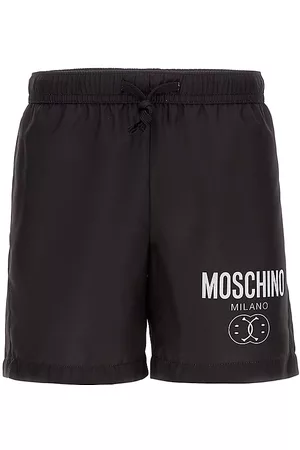 Moschino Boys Swim Shorts - Little Boy's & Boy's Milano Smiley Swim Shorts - Black - Size 8 - Black - Size 8