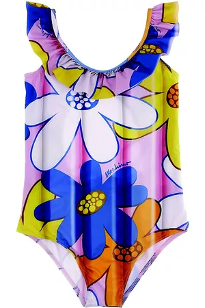 Moschino Girls Swimsuits - Little Girl's & Girl's Floral Print One-Piece Swimsuit - Pink Floral - Size 8 - Pink Floral - Size 8