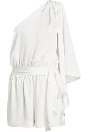 Ramy Brook Women T-Shirts - Women's Gina Asymmetric Tie-Waist Romper - Ivory - Size XS - Ivory - Size XS