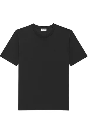 Saint Laurent Men T-Shirts - Men's Cassandre T-Shirt In Silk Wool - Black - Size XS - Black - Size XS
