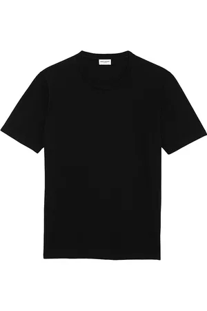 Saint Laurent Men T-Shirts - Men's Cotton T-Shirt - Black - Size Small - Black - Size Small